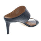 Sandálias femininas Calvin Klein Croc Emboss Cecily em couro envernizado, salto agulha, azul marinho, tamanho 7M