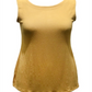 JM Collection Regata feminina elástica sem mangas com decote redondo, amarela, tamanho extragrande