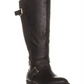 Botas de montaria femininas Thalia Sodi Vada bico redondo até o joelho, pretas, tamanho 7,5 W-WC
