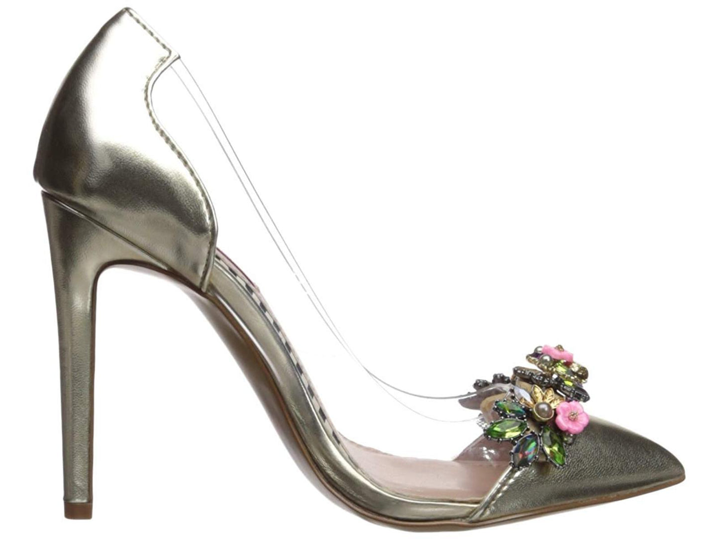 Sandálias femininas Betsey Johnson Jane Fabric bico fino para ocasiões especiais, amarelas, tamanho 7,5