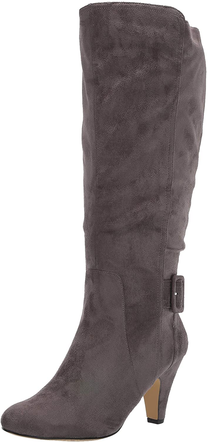Botas sociais femininas Bella Vita Troy II Wide Calf Tall, cinza, tamanho 7 M