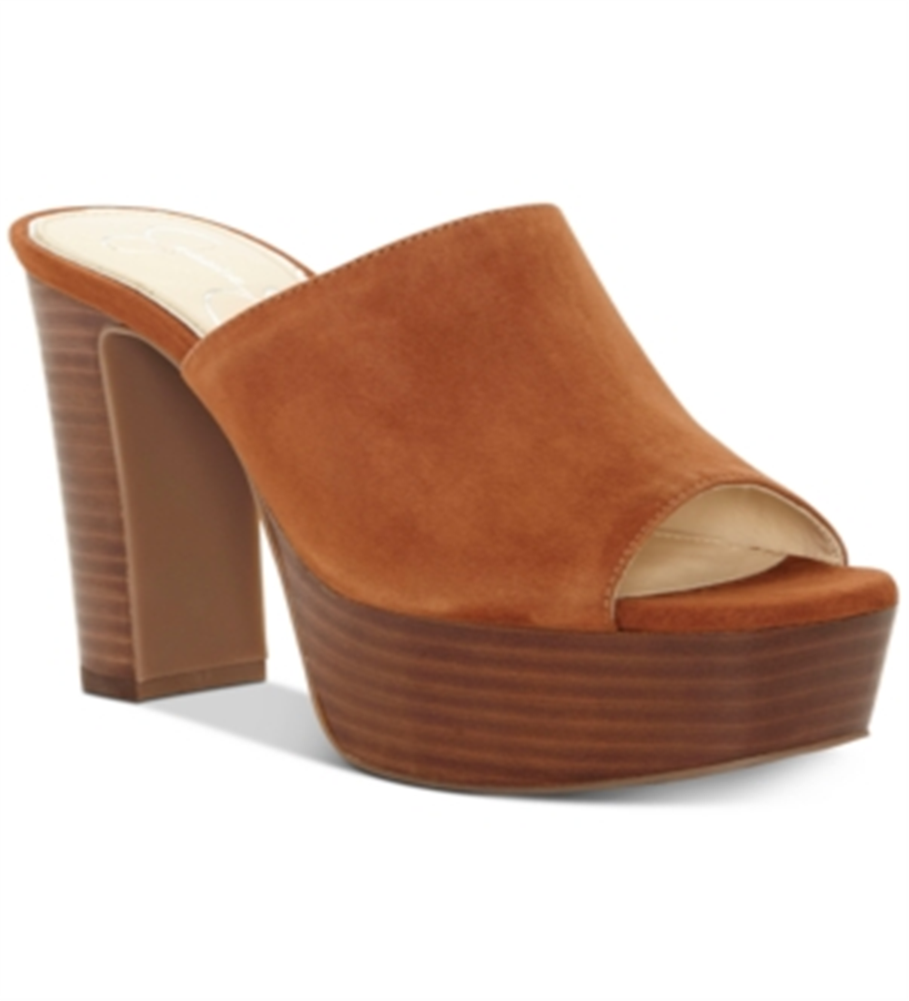 Sandálias femininas Jessica Simpson Camree Open Toe Slide para ocasiões especiais, tamanho 6M, bege