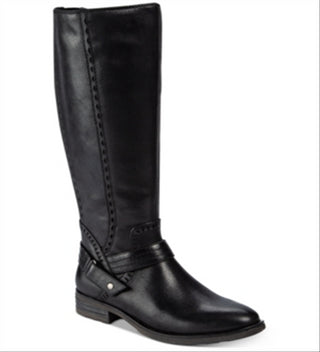 Botas de montaria femininas Baretraps Abram com corte a laser e técnica mista, pretas, tamanho 5 M