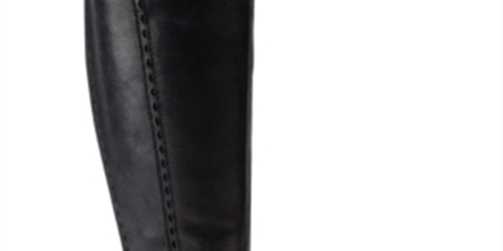 Botas de montaria femininas Baretraps Abram com corte a laser e técnica mista, pretas, tamanho 5 M