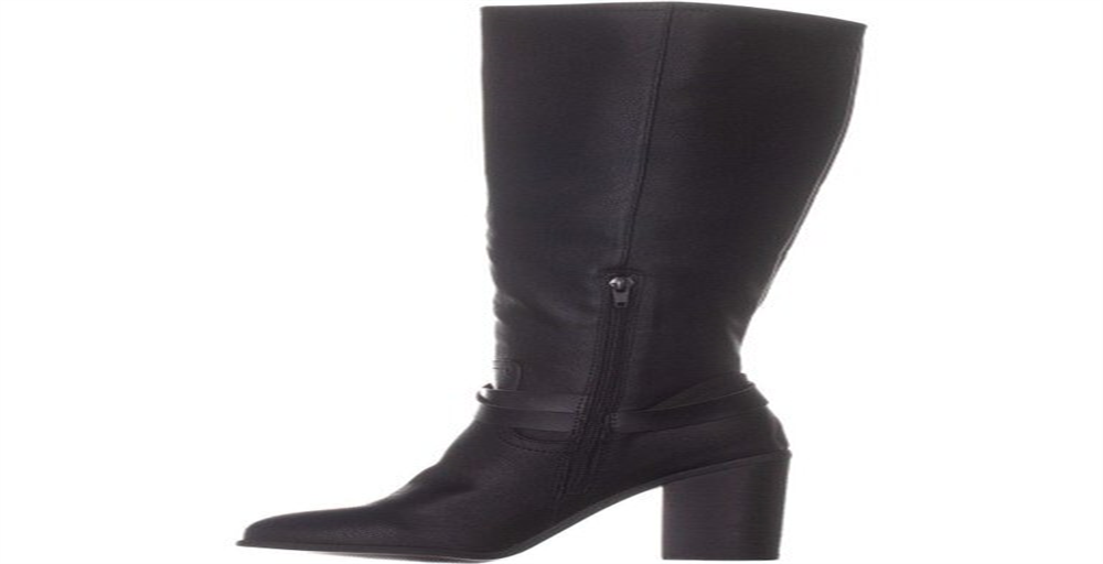 Botas femininas Madden Girl Edrea Almond Toe High Fashion, pretas, tamanho 8 M