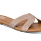 Material Girl Sandálias Femininas Acelina Tecido Aberto Casual Slide Prata Tamanho 7,5M