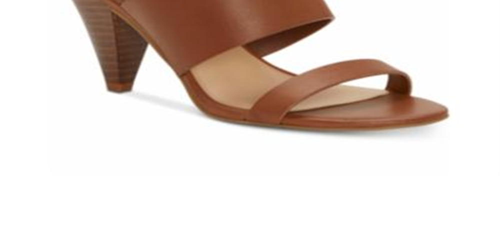 INC International Concepts Vestido Feminino com Alças, Almofadado, Gavi, Biqueira Amêndoa, Salto Cônico e Zíper, Marrom, 7,5 M