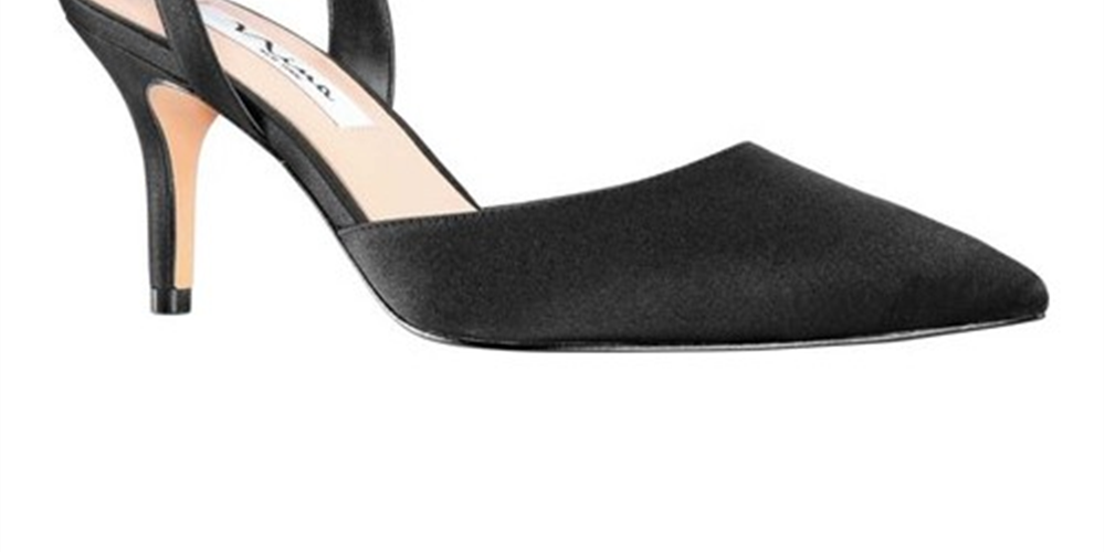 Nina Women's Tonya Strass Bico Fino Sapatos de Noite Pretos Tamanho 8 M