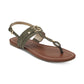 Sandálias femininas Guess Links com bico aberto, casuais, estilo slingback, verde, tamanho 5 M