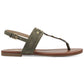 Sandálias femininas Guess Links com bico aberto, casuais, estilo slingback, verde, tamanho 5 M