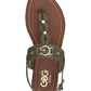 Sandálias femininas Guess Links com bico aberto, casuais, estilo slingback, verde, tamanho 5 M