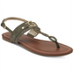 Sandálias femininas Guess Links com bico aberto, casuais, estilo slingback, verde, tamanho 5 M