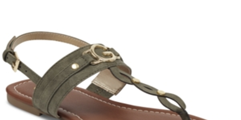 Sandálias femininas Guess Links com bico aberto, casuais, estilo slingback, verde, tamanho 5 M