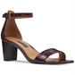 Sandálias femininas Nine West Russet Pruce Suede Sandália Marrom Tamanho 7,5 M
