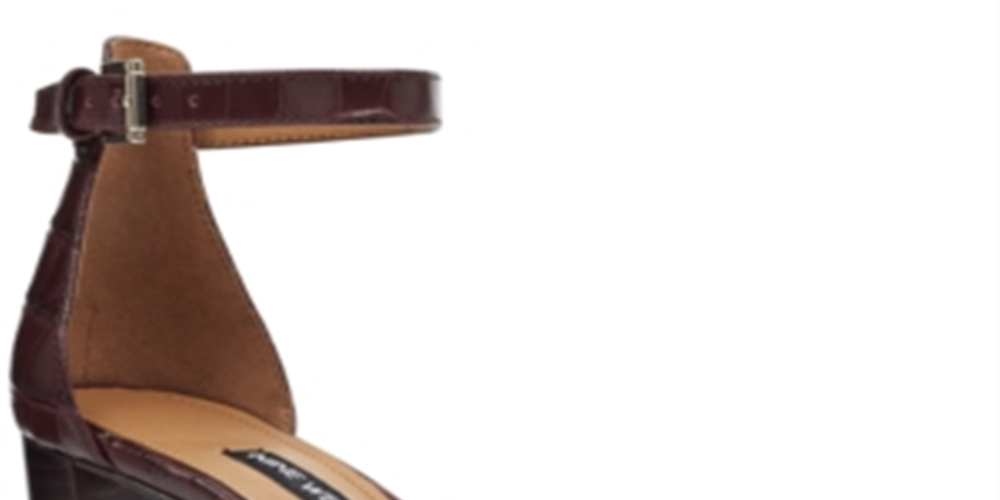 Sandálias femininas Nine West Russet Pruce Suede Sandália Marrom Tamanho 7,5 M