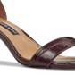 Sandálias femininas Nine West Russet Pruce Suede Sandália Marrom Tamanho 7,5 M