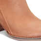 Botas femininas Aqua College estilo ocidental, acolchoadas, à prova d'água, com zíper, bico amendoado, salto alto, zíper, couro marrom, tamanho 7,5 M