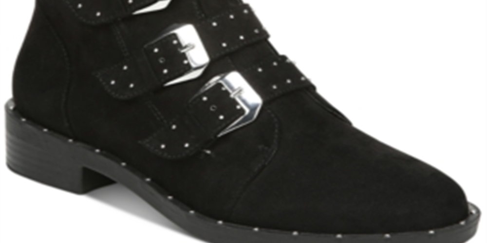 Botas femininas Bar III Margo de camurça sintética, pretas, tamanho 6,5 M