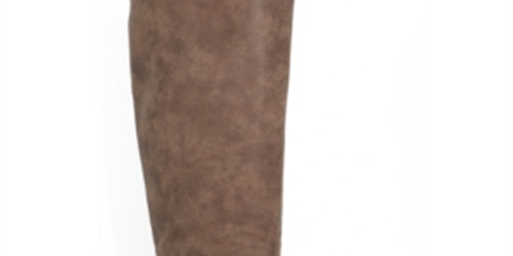 Botas femininas American Rag Kyle Buckle Wedges de cano alto, tamanho 6,5 M, cinza-claro