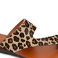 Sandália feminina Kenneth Cole com estampa de animal, anel de dedo, palmilha redonda, tira de couro, bege, 7,5 m
