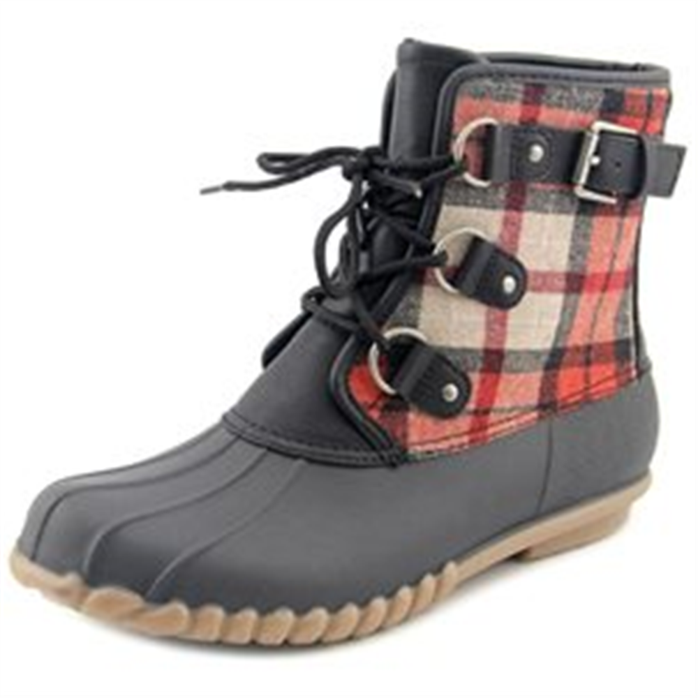 Botas de inverno femininas Baretraps Fahn Plaid Snow, pretas, tamanho 7 M