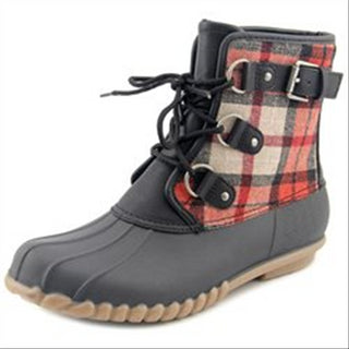 Botas de inverno femininas Baretraps Fahn Plaid Snow, pretas, tamanho 7 M