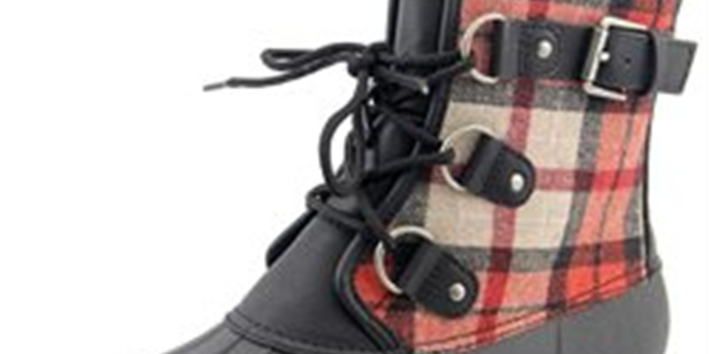 Botas de inverno femininas Baretraps Fahn Plaid Snow, pretas, tamanho 7 M