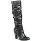 Botas femininas estilo &amp; co, bico amendoado, cano alto, pretas, tamanho 9m
