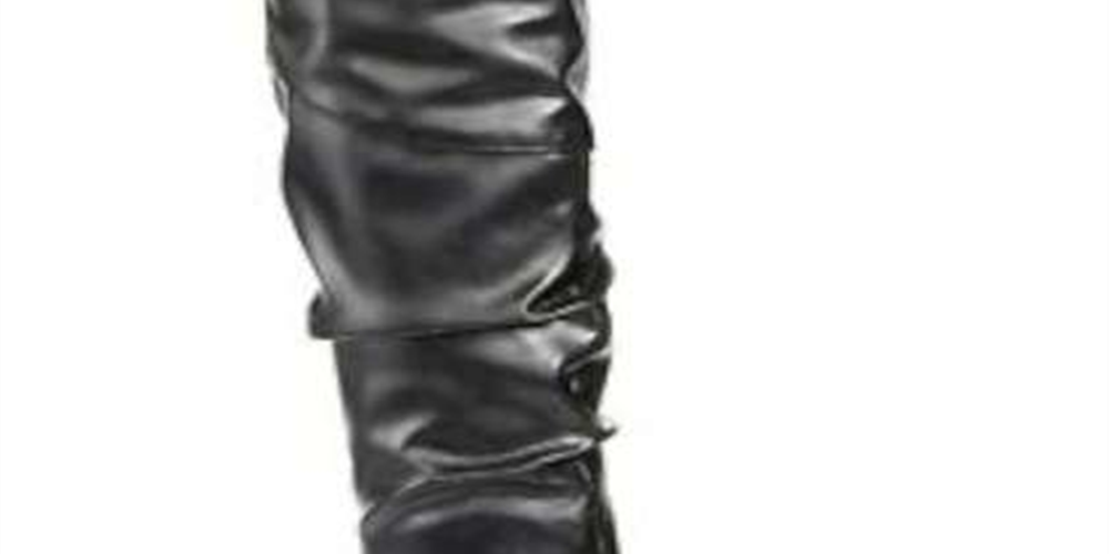 Botas femininas estilo &amp; co, bico amendoado, cano alto, pretas, tamanho 9m