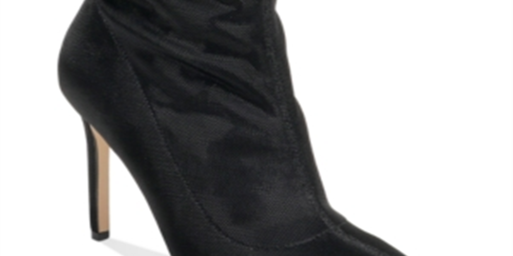 Badgley Mischka Botas femininas Ronnie Fabric bico fino cano médio, pretas, tamanho 8 M