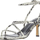 Sandálias femininas Nine West Nolan Barely There com tiras, tamanho 5,5, pretas
