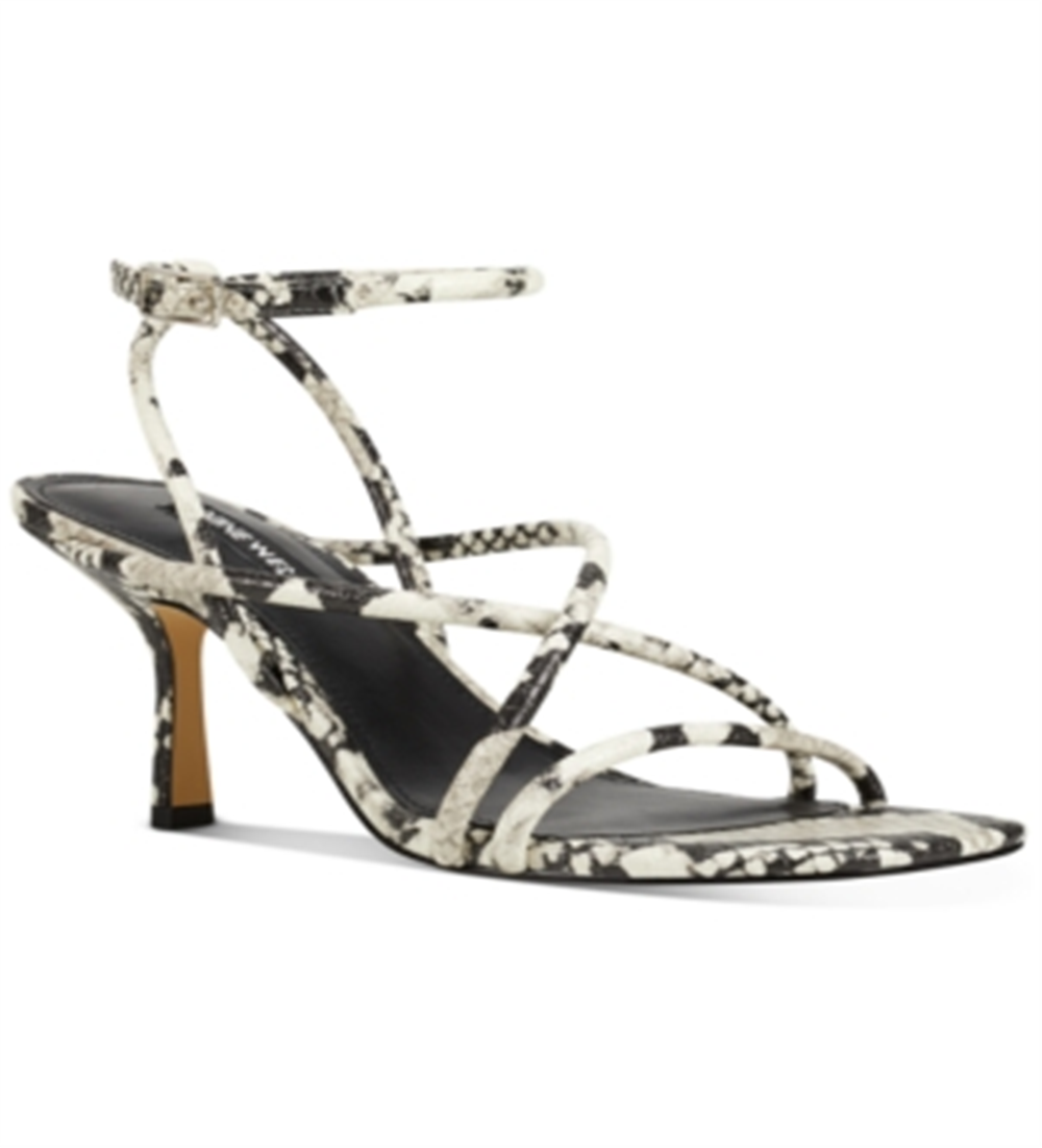 Sandálias femininas Nine West Nolan Barely There com tiras, tamanho 5,5, pretas