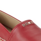 Sandálias femininas DKNY Mer Leather com bico aberto e alpargatas casuais, vermelhas, tamanho 8,5