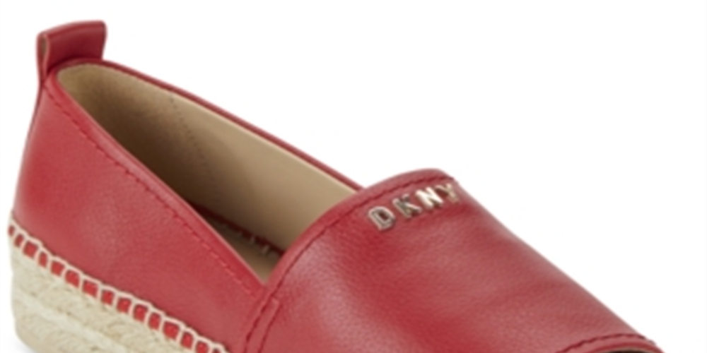 Sandálias femininas DKNY Mer Leather com bico aberto e alpargatas casuais, vermelhas, tamanho 8,5