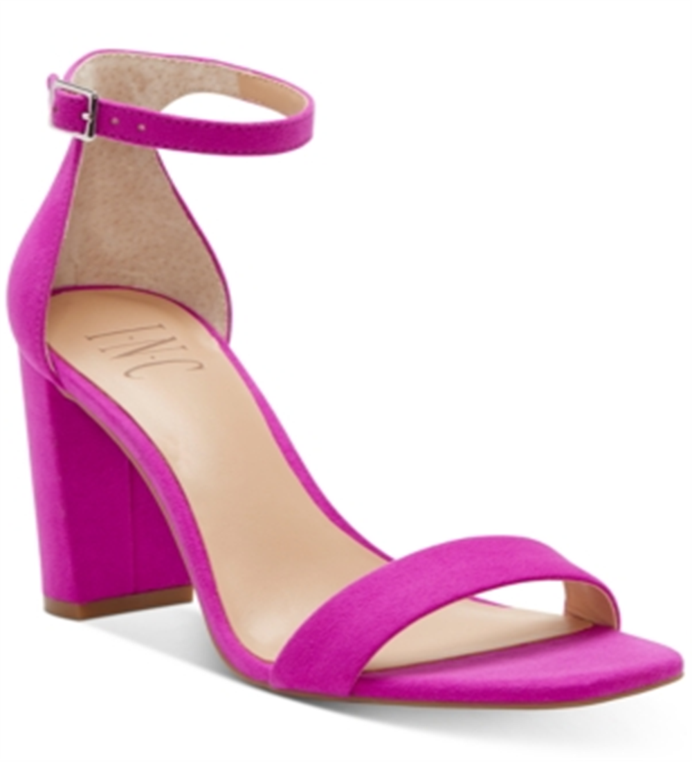 Sandálias sociais femininas INC International Concepts Lexini Microsuede com tira no tornozelo, roxas, tamanho 9, médio