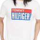 Camiseta Tommy Hilfiger Masculina com Logo e Gola Redonda Branca, Tamanho Médio