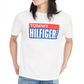 Camiseta Tommy Hilfiger Masculina com Logo e Gola Redonda Branca, Tamanho Médio