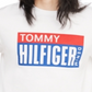 Camiseta Tommy Hilfiger Masculina com Logo e Gola Redonda Branca, Tamanho Médio