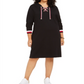 Vestido de ginástica feminino Tommy Hilfiger Plus Tennis, preto, tamanho 2X