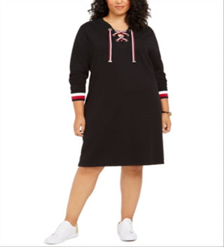 Vestido de ginástica feminino Tommy Hilfiger Plus Tennis, preto, tamanho 2X