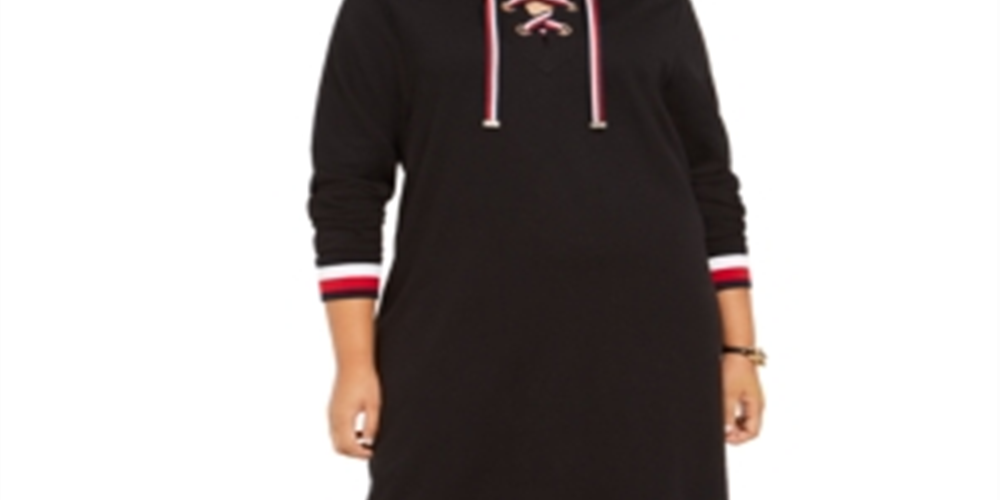 Vestido de ginástica feminino Tommy Hilfiger Plus Tennis, preto, tamanho 2X