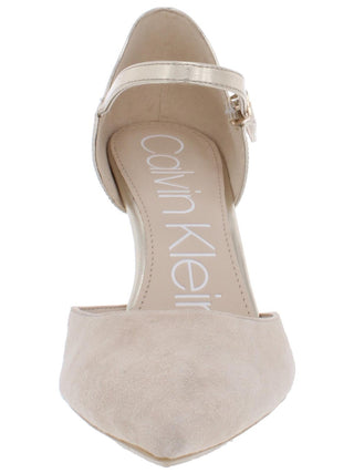 Calvin Klein Roya Couro Envernizado Feminino Salto Alto Dourado Tamanho 10 M