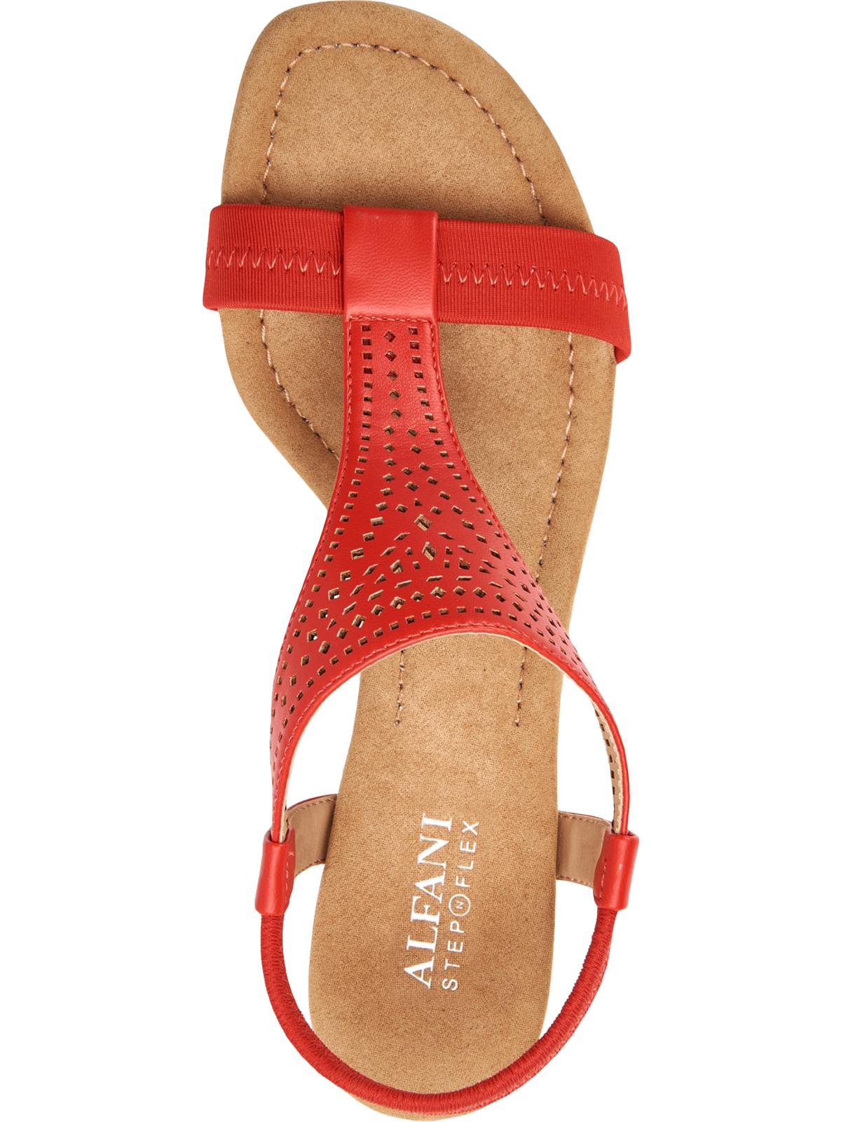Sandálias femininas Alfani Vacanzaa 2 de couro sintético, vermelhas, tamanho 10,5 M