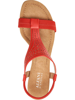 Sandálias femininas Alfani Vacanzaa 2 de couro sintético, vermelhas, tamanho 10,5 M