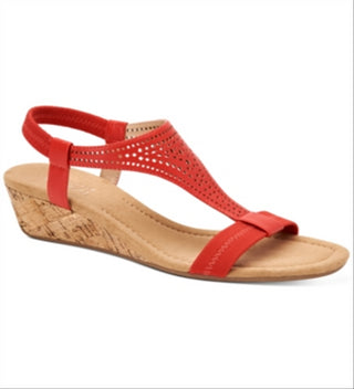 Sandálias femininas Alfani Vacanzaa 2 de couro sintético, vermelhas, tamanho 10,5 M