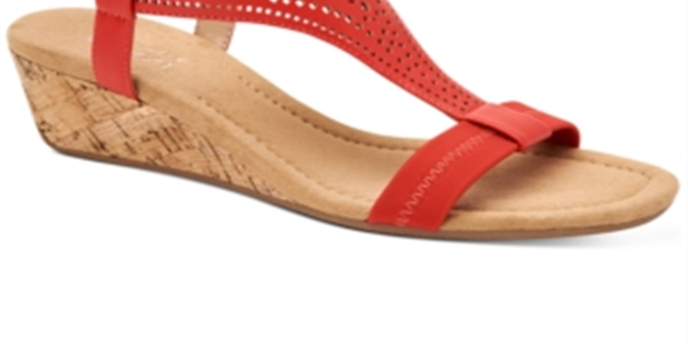 Sandálias femininas Alfani Vacanzaa 2 de couro sintético, vermelhas, tamanho 10,5 M