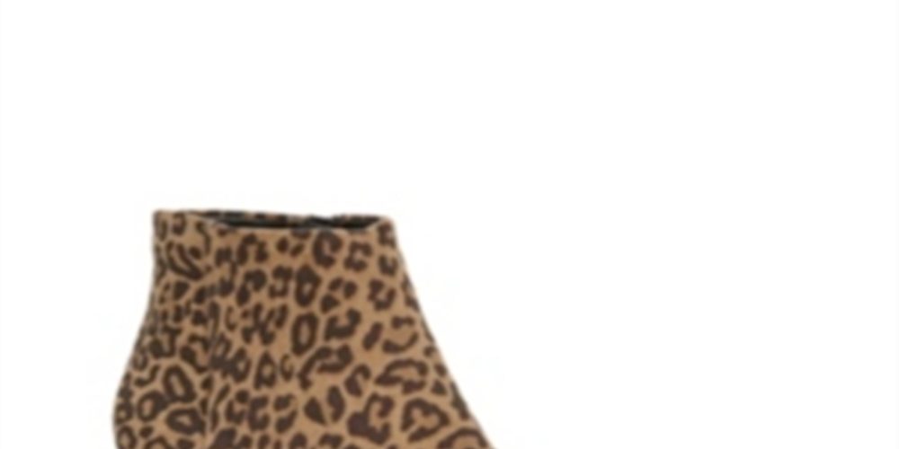 Bota feminina Circus by Sam Edelman com zíper e bico fino Kirby, estampa animal, salto gatinho, marrom, tamanho 8 M