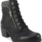 Bota feminina White Mountain Stuart com cadarço, preta, tamanho 6 M