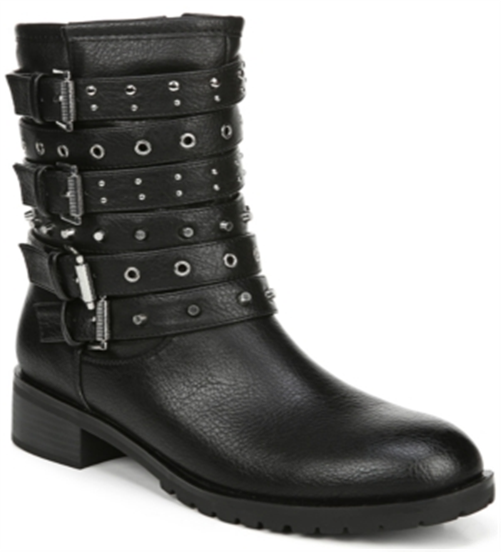 Botas de combate femininas Fergalicious, pretas, tamanho 6