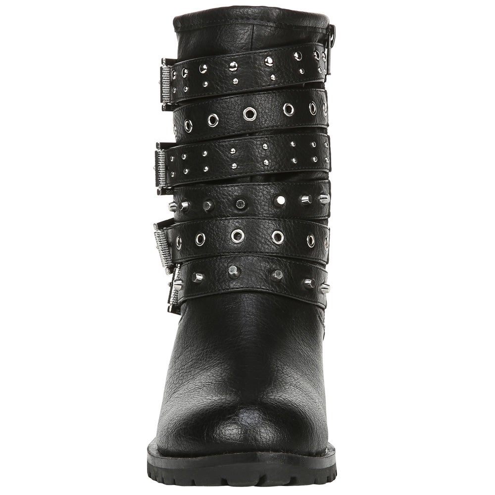Botas de combate femininas Fergalicious, pretas, tamanho 6